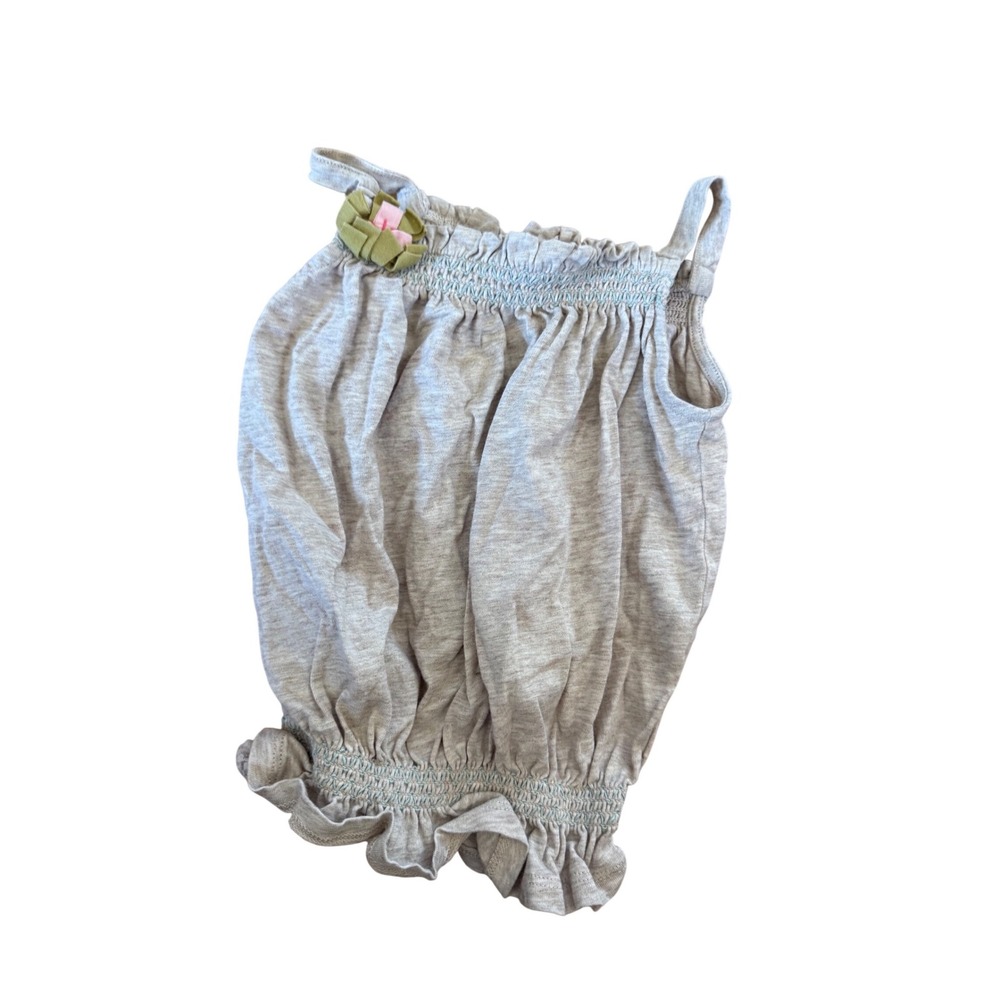 Matilda Jane Simpleton Tank Top Girls Serendipity Gray Shirt flower detailed